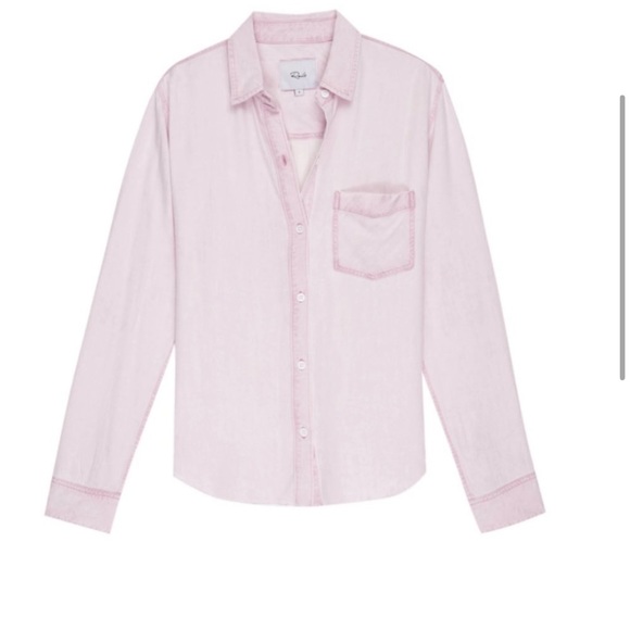 RAILS - Ingrid raw button up long sleeve in dusty rose size small - Picture 3 of 11